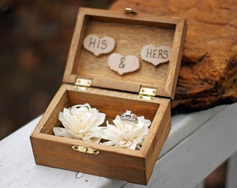Wedding Ring Box - Wedding Ring Holder- Ring Bearer Box - Shabby Chic Wedding Decor - Ring Pillow - Personalized Ring Box - Ring Bearer