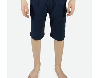 TAYLOR / / enfants Short sans couture, vêtements d’été pour enfant bleu marine, doux, éveil écologique unisex, le Short avec poches