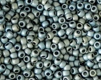 8/0 Toho Seed Beads - 10 grams - Higher Metallic Frosted Blue Haze - 1394 - Color Toho # 8-512F Higher Metallic Frosted Blue Haze