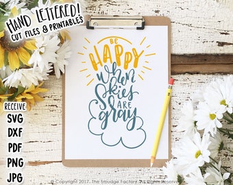 You Are My Sunshine SVG Cut File, You Make Me Happy, Hand Lettered, Silhouette, Calligraphy, SVG Cutting File, Instant Download, DIY Sign