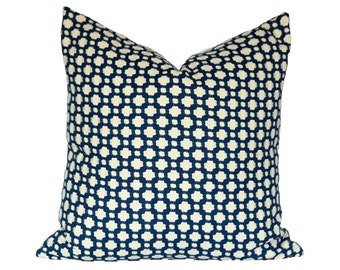 Betwixt Indigo/Ivory designer pillow covers - Made to Order - Celerie Kemble for Schumacher