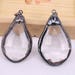 HOT 4-8Pcs/lot 35x55mm Gourd shape Natural Clear Crystal Pendant beads,Thicken Black plated connector necklace Jewelry Findings