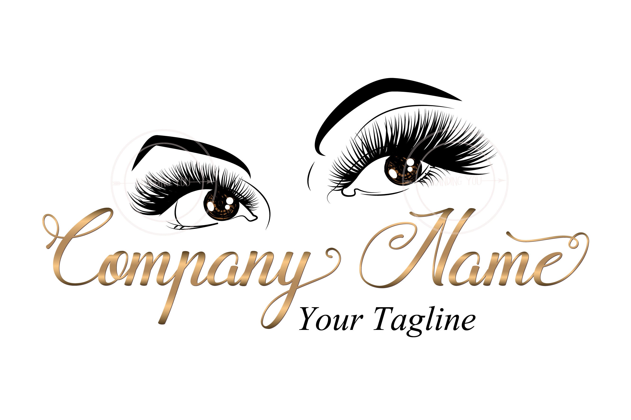 Custom Logo Lashes Logo Eyelash Logo Cosmetics Logo Gold 7270