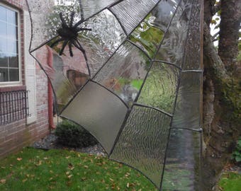 Large Spider Web, in Stained Glass