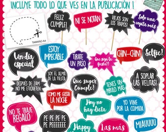 Photo Booth Props cumpleaños Imprimibles