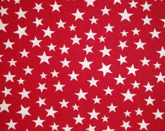 Scattered Star Fabric | Red With White Star Fabric | Quilt Fabric | Home Decor Fabric | Apparel Fabric | Americana Fabric | 1 Yard