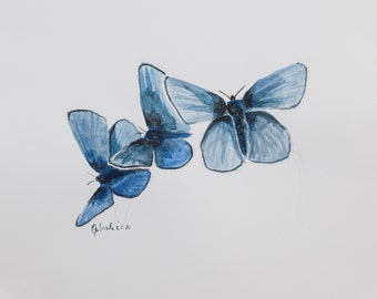 Stampa di acquarello da me realizzato, farfalle