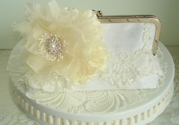 Ivory Bridal Clutch / Vintage Bride / French Country Wedding