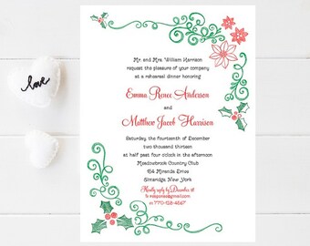 Christmas Rehearsal Dinner Invitations 9