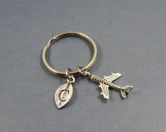 Airplane Keychain - flat Keyring - Long Distance Relationship Travel Luggage Baggage Pilot