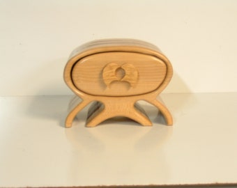 ALIEN JEWELRY BOX--Maple, Redwood--One Drawer with Lift out Tray