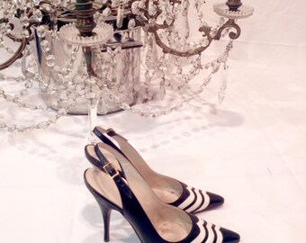 1940s heels // 1940s shoes // black heels // black and white shoes // 1950s heels // 1950s shoes //