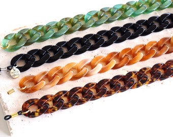 Big Flat Acetate Glasses Chain | Sunglasses Chain, Chunky, Women Accessories, Chain for Sunglasses, Chain Necklace, for Women, PocoLoco