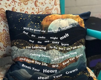 Tom Petty Pillow Cover, Learning to Fly, Tom Petty Music