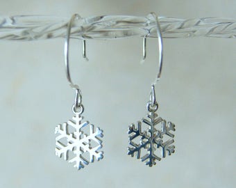 Sterling Silver Snowflake Earrings