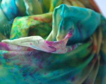 Speckled Playsilk: Deconstructed Rainbow Hand Dyed Silk Scarf for Wear and Play (Waldorf Rainbow Silk) Natural Silk Scarf