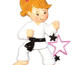 Karate Ornament Karate Girl Martial Arts Ornament Personalized Christmas Ornament