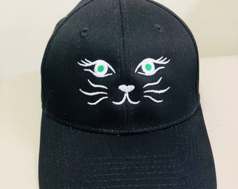 Cat Hat, Cat Face hat, Kitty hat, Cat Eyes, Feminist hat, Cat Lady, Womens March, Whiskers hat