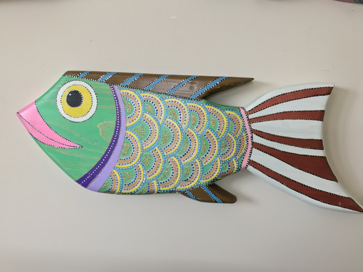 Wooden Fish Decor Wood Wall Art Green Description Wooden Fish
