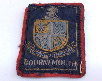 Vintage 1970s era Bournemouth Souvenir Fabric Sew on Patch