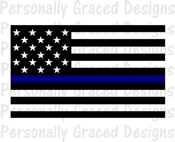 Download SVG DXF EPS Cut file American Flag Thin Blue Line svg