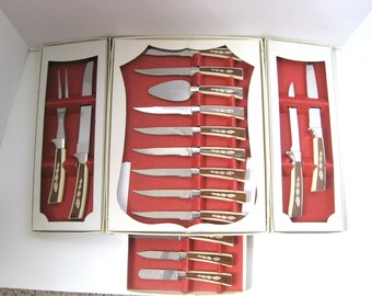 Vintage Regent Sheffield English Stainless Steel 19 Piece Knife Set
