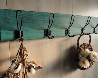 Coat Rack Wall Mount- Farmhouse Coat Rack- Farmhouse Decor- Entryway Organizer- Rustic Wall Decor- Rustic Towel Rack- Coat Hook- Hat Rack