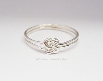 Chunky Double Love Knot Ring Sterling Silver
