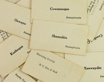 Packet of 12 Vintage Train Station Flash Cards