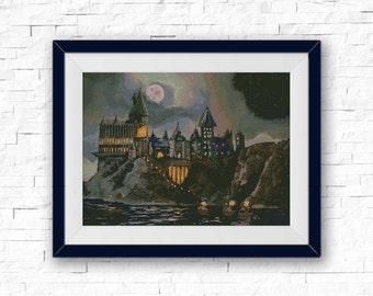 BOGO FREE! Hogwarts School Cross Stitch Pattern, TV Show Harry Potter Cross Stitch Craft, Embroidery Needlework Instant pdf Download #016-10