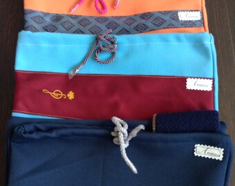 Pull string bags, Shoe Bags, flip flop carry bag, accessories, beach carry bag, Fleece cloth, orange, blue, draw string, poolside bag
