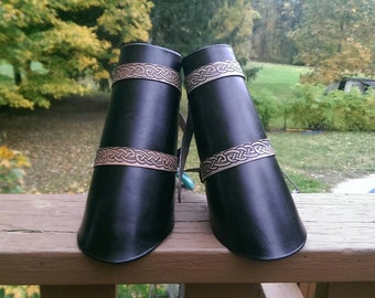 Black Leather Bracers