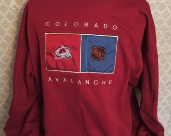 Vintage Colorado Avalanche 1990s NHL Hockey Sweatshirt / vintage nhl / sports team shirt / hockey shirt 2XL
