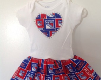 New York Rangers Inspired Infant Dress New York Rangers Inspired Infant Dress