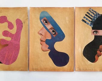 Forms Du Femme, Collage on Vintage paper ephemera