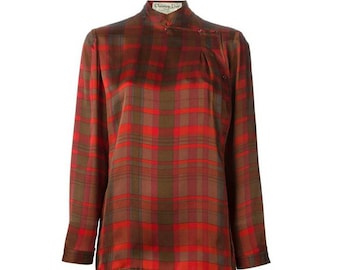 Christian Dior Silk checked Blouse