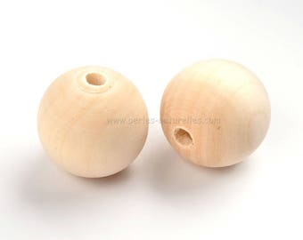 25mm - 100 or 500 raw wood beads