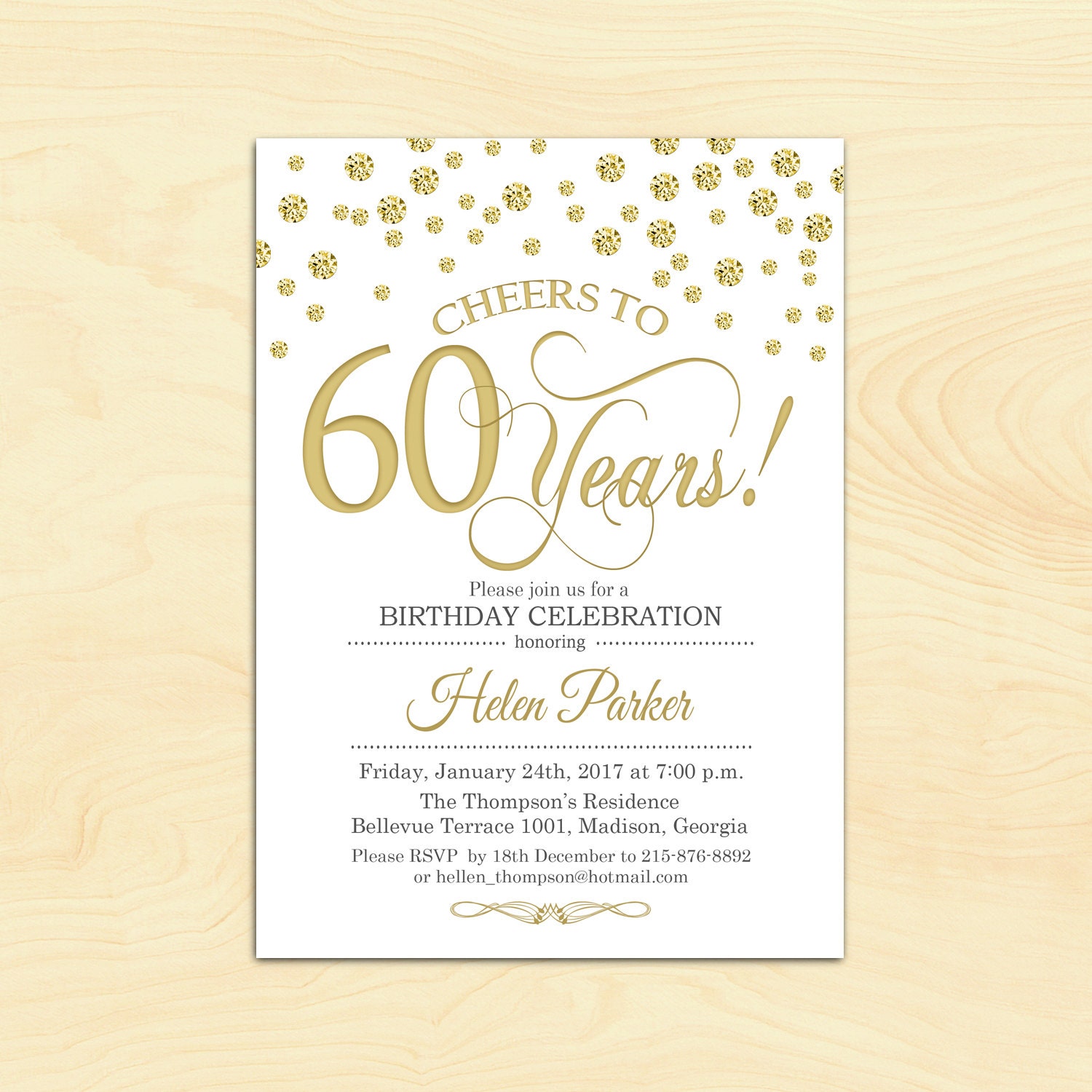 60 invitations birthday