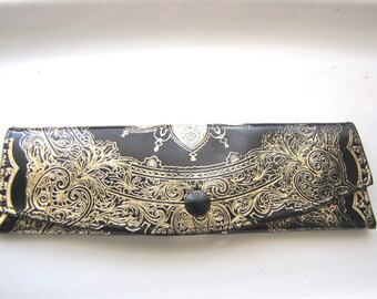 Vintage Florentine Comb Case Leather Italy Tortoise Shell Comb from AllieEtCie