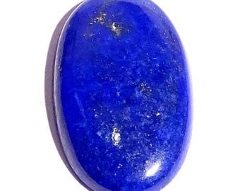 Superior Quality Blue LAPIS LAZULI Gemstone, Loose Lapis Stones, Approx 26 X 19 MM Oval Shape, Smooth Stone, Approx 34.24 ct, Craft Supply.