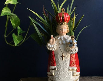 Porcelain Infant Jesus Of Prague Planter Nanco Made In Japan