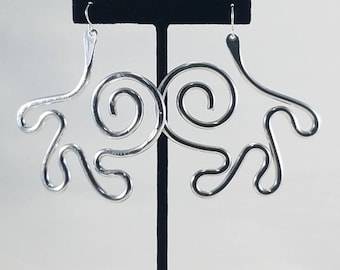 Aluminum statement large lightweight earrings