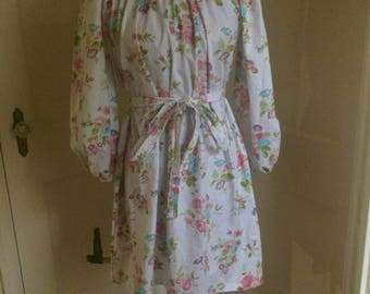 Floral Peasant Dress Boho Shabby Chic Handmade 100% Cotton Pay-What-You-Want Custom Made
