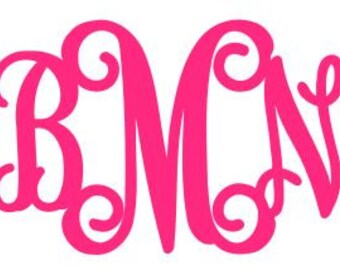 SVG Thick Vine Monogram Initial font SVG Digital cutting file Instant Download - Use on your cutting machine Dxf Pdf Eps Svg