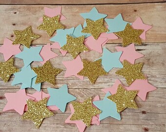 150 Star Confetti Twinkle Little Star Party Decor Star Gender Reveal Decorations Pink Blue Gold Confetti Star Confetti Star Invitations