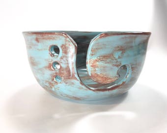 Unique Pottery Yarn Bowl, Ceramic Yarn Bowl, Knitting Bowl, Crochet Bowl, Country Chic, Rustic Yarn Bowl