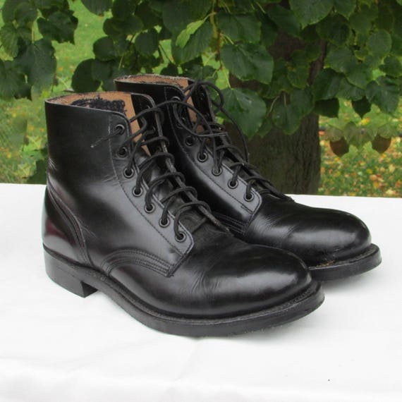 Combat Boots Size 6.5 Black Leather Army Boots Military