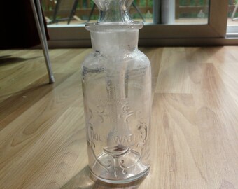 Glass Holy Water Bottle, Glass Aspirgillum Top, circa 1904