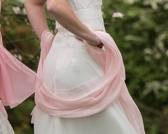 Bridal chiffon stole pale candy pink