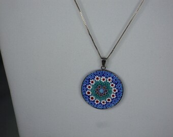 82# ANTICA MURRINA Venezian PENDANT w/925 Italian Sterling Silver Necklace